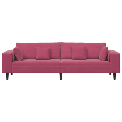 Soffa Vinröd 250 x 77 x 76 cm Sammet