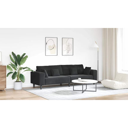 Soffa Svart 250 x 77 x 76 cm Sammet
