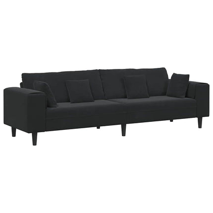 Soffa Svart 250 x 77 x 76 cm Sammet