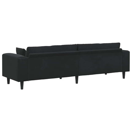 Soffa Svart 250 x 77 x 76 cm Sammet