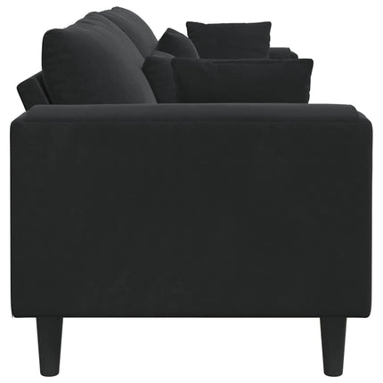 Soffa Svart 250 x 77 x 76 cm Sammet