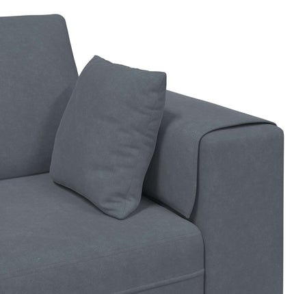 Soffa 3 pcs Mörkgrå 250 x 188 x 76 cm Sammet