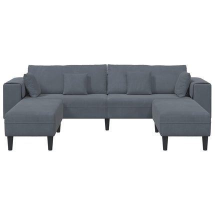 Soffa 3 pcs Mörkgrå 250 x 188 x 76 cm Sammet