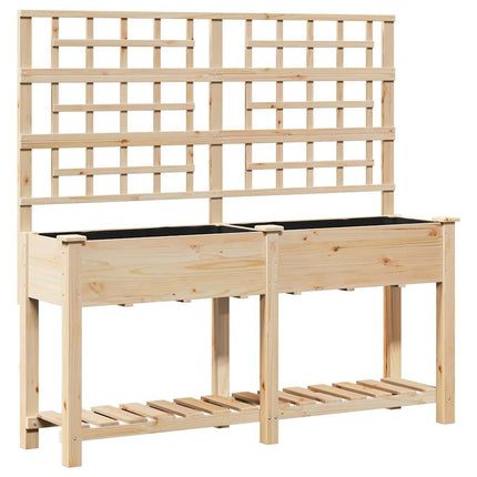 Trädgårdsplanterare Beige 161 x 46 x 152,5 cm Massivt Furu