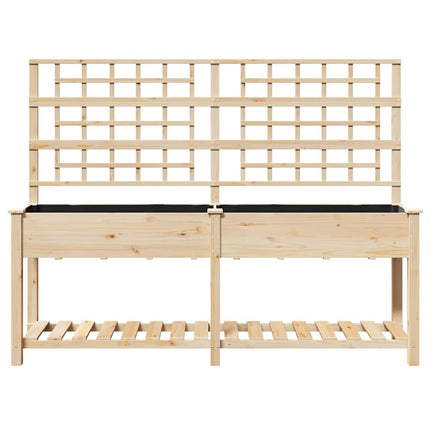 Trädgårdsplanterare Beige 203,5 x 54 x 152,5 cm Massivt Furu