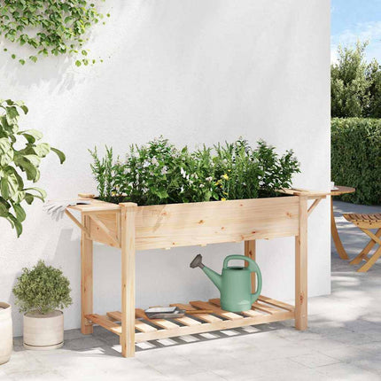Trädgårdsplanterare Beige 155 x 59 x 76,5 cm Massivt Furu
