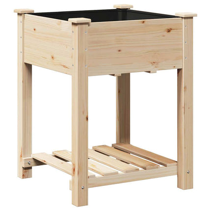 Trädgårdsplanterare Beige 60,5 x 60 x 76,5 cm Massivt Furu