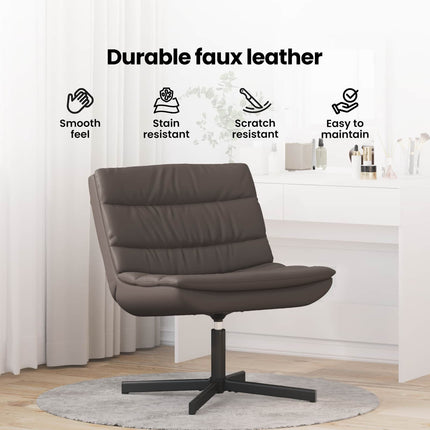 Skrivstol Brun 63 x 75 x 76 cm Glansig PU