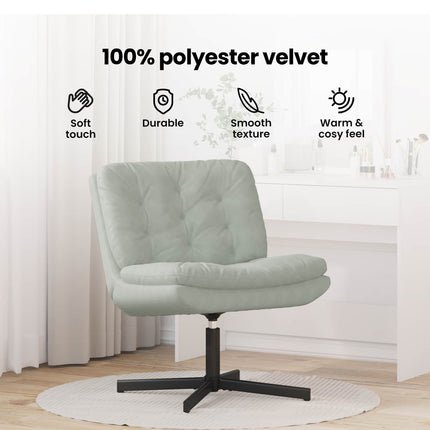 Svängbar Avkopplingsstol Ljusgrå 63 x 75 x 76 cm Sammet