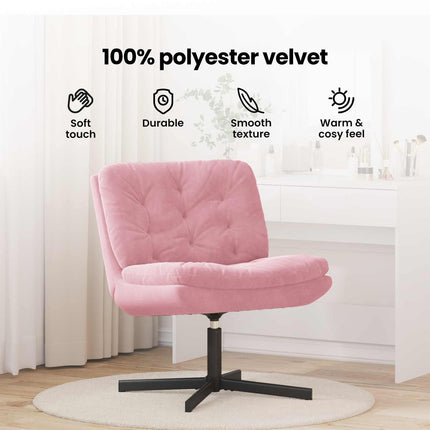 Svängbar Avkopplingsstol Rosa 63 x 75 x 76 cm Sammet