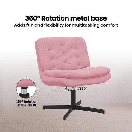 Svängbar Avkopplingsstol Rosa 63 x 75 x 76 cm Sammet