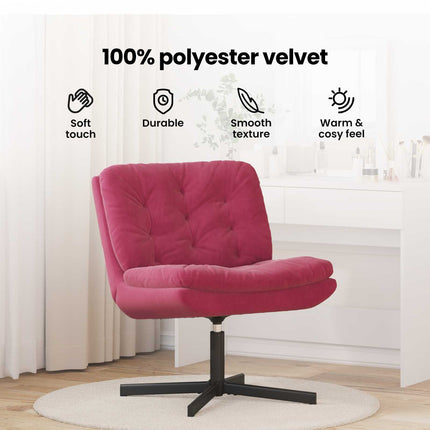 Svängbar Avkopplingsstol Vinröd 63 x 75 x 76 cm Sammet
