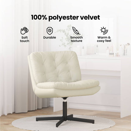 Svängbar Avkopplingsstol Kräm 63 x 75 x 76 cm Sammet