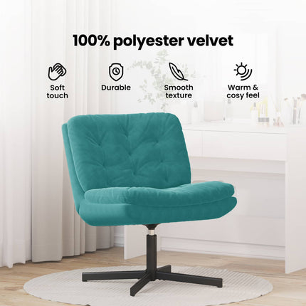 Svängbar Avkopplingsstol Turkos 63 x 75 x 76 cm Sammet