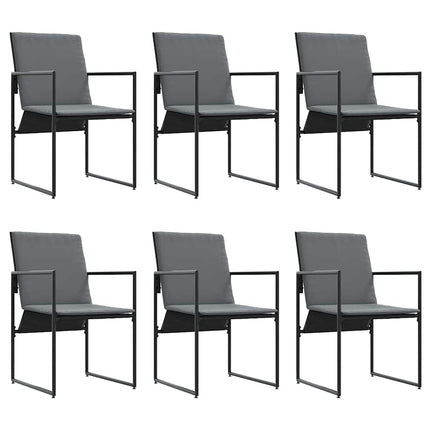 Trädgårdsmöbelset 7 pcs Svart Stål