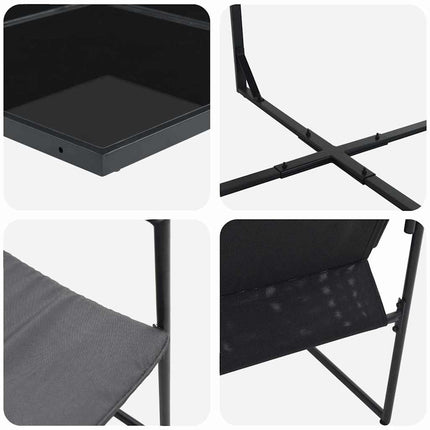 Trädgårdsmöbelset 11 pcs Svart Stål