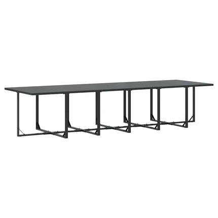 Trädgårdsmöbelset 13 pcs Svart Stål