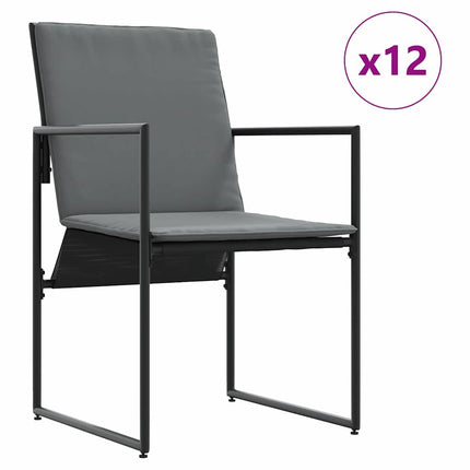 Trädgårdsmöbelset 13 pcs Svart Stål