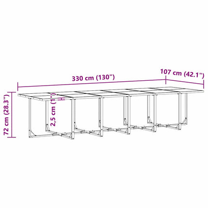 Trädgårdsmöbelset 13 pcs Svart Stål