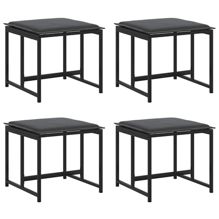 Trädgårdsmöbelset 11 pcs Svart Stål