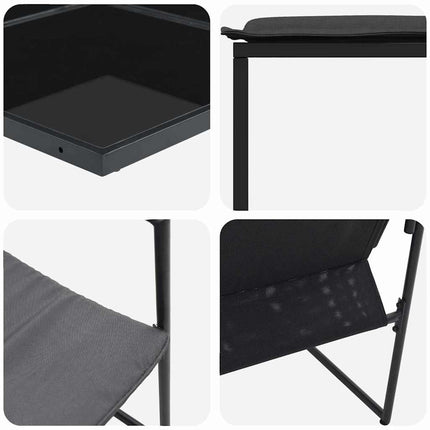 Trädgårdsmöbelset 15 pcs Svart Stål