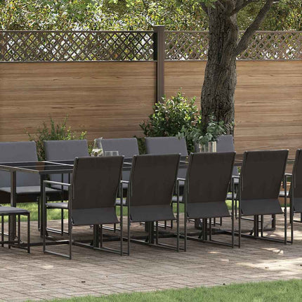 Trädgårdsmöbelset 15 pcs Svart Stål