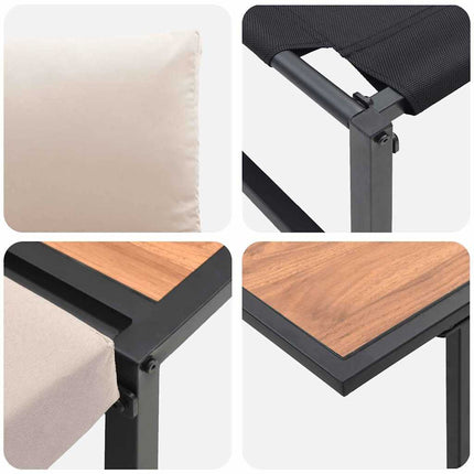 Trädgårdsmöbelset 3 pcs Taupe Stål