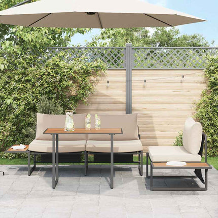 Trädgårdsmöbelset 3 pcs Taupe Stål
