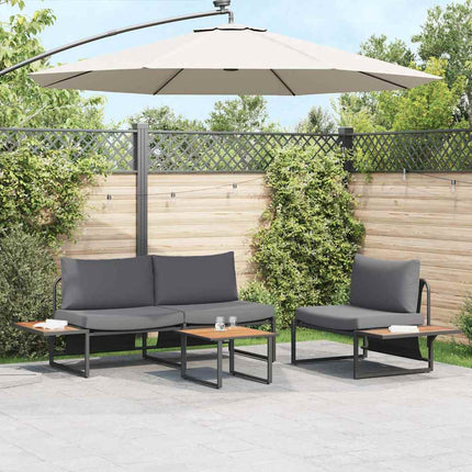 Trädgårdsmöbelset 3 pcs Antracit Stål