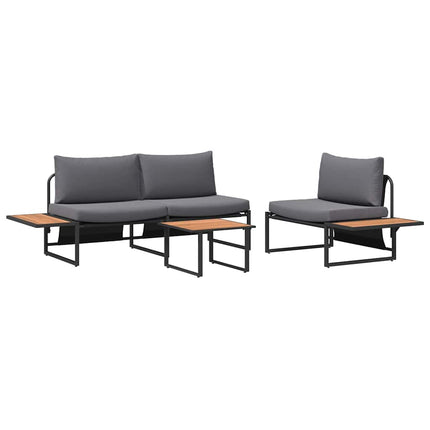 Trädgårdsmöbelset 3 pcs Antracit Stål