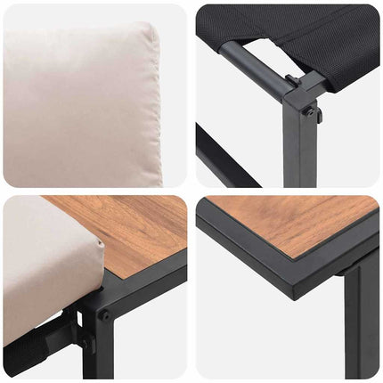 Trädgårdsmöbelset 3 pcs Taupe Stål