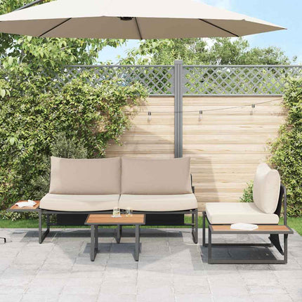 Trädgårdsmöbelset 3 pcs Taupe Stål