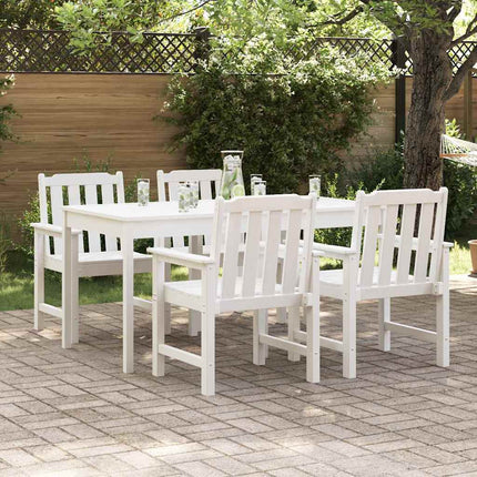 Trädgård Stol 4 st Vit polyeten