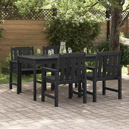 Trädgård Stol 4 pcs Svart 65.5 x 59 x 88 cm polyeten