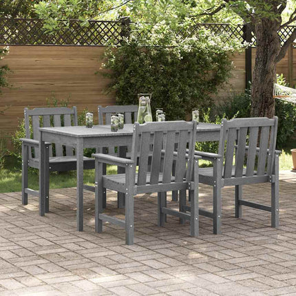 Trädgård Stol 4 pcs Ljusgrå 65.5 x 59 x 88 cm polyeten