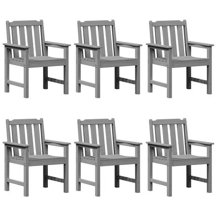 Trädgård Stol 6 pcs Ljusgrå 65.5 x 59 x 88 cm polyeten