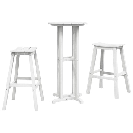 Trädgårds Bar Set 3 pcs Vit HDPE
