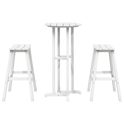 Trädgårds Bar Set 3 pcs Vit HDPE
