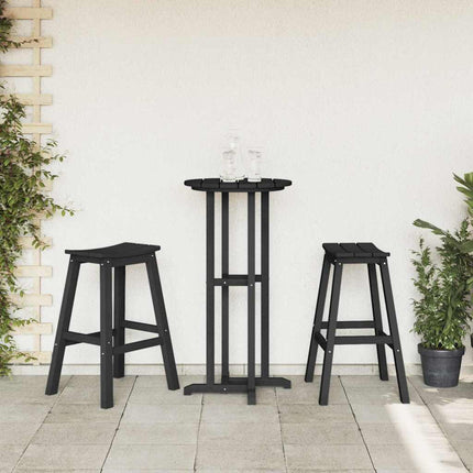 Trädgårds Bar Set 3 st Svart HDPE