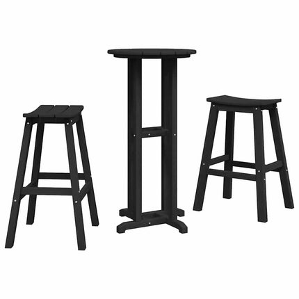 Trädgårds Bar Set 3 st Svart HDPE