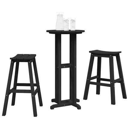 Trädgårds Bar Set 3 st Svart HDPE