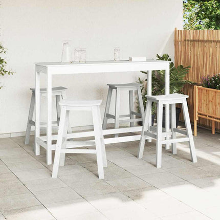 Trädgårds Bar Set 4 st Vit HDPE