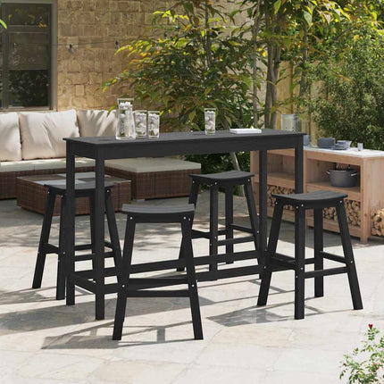 Trädgårds Bar Set 4 pcs Svart HDPE