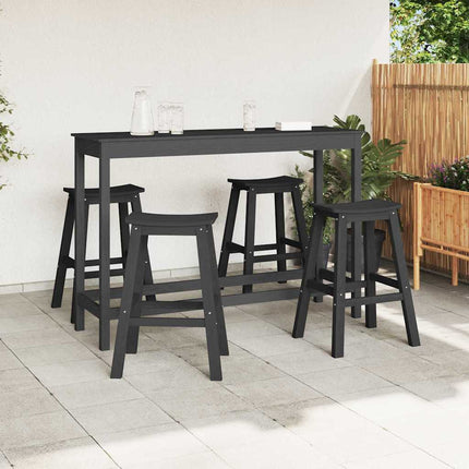 Trädgårds Bar Set 4 st Svart HDPE