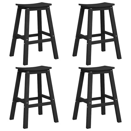Trädgårds Bar Set 4 st Svart HDPE