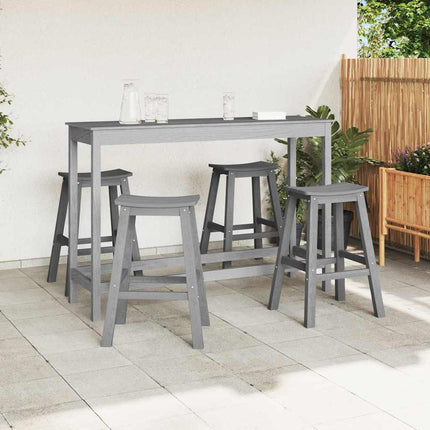Trädgårds Bar Set 4 st Ljusgrå HDPE
