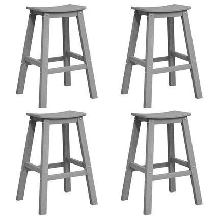 Trädgårds Bar Set 4 st Ljusgrå HDPE