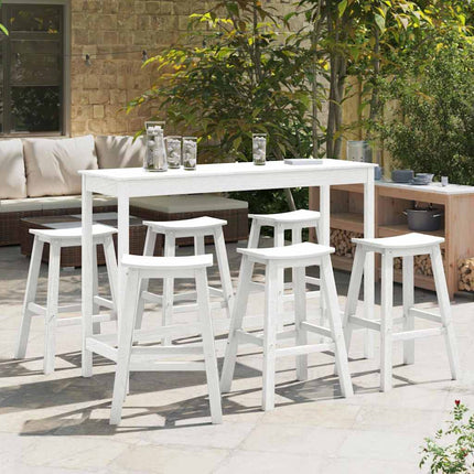 Trädgårds Bar Set 6 pcs Vit HDPE