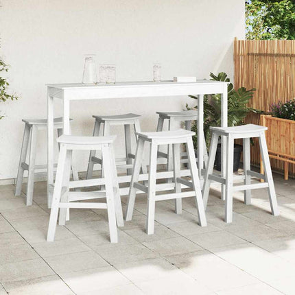 Trädgårds Bar Set 6 st Vit HDPE