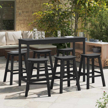 Trädgårds Bar Set 6 pcs Svart HDPE